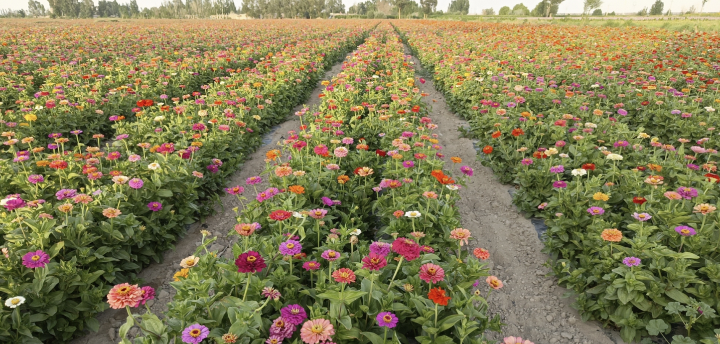 Zinnia pluktuin selectie