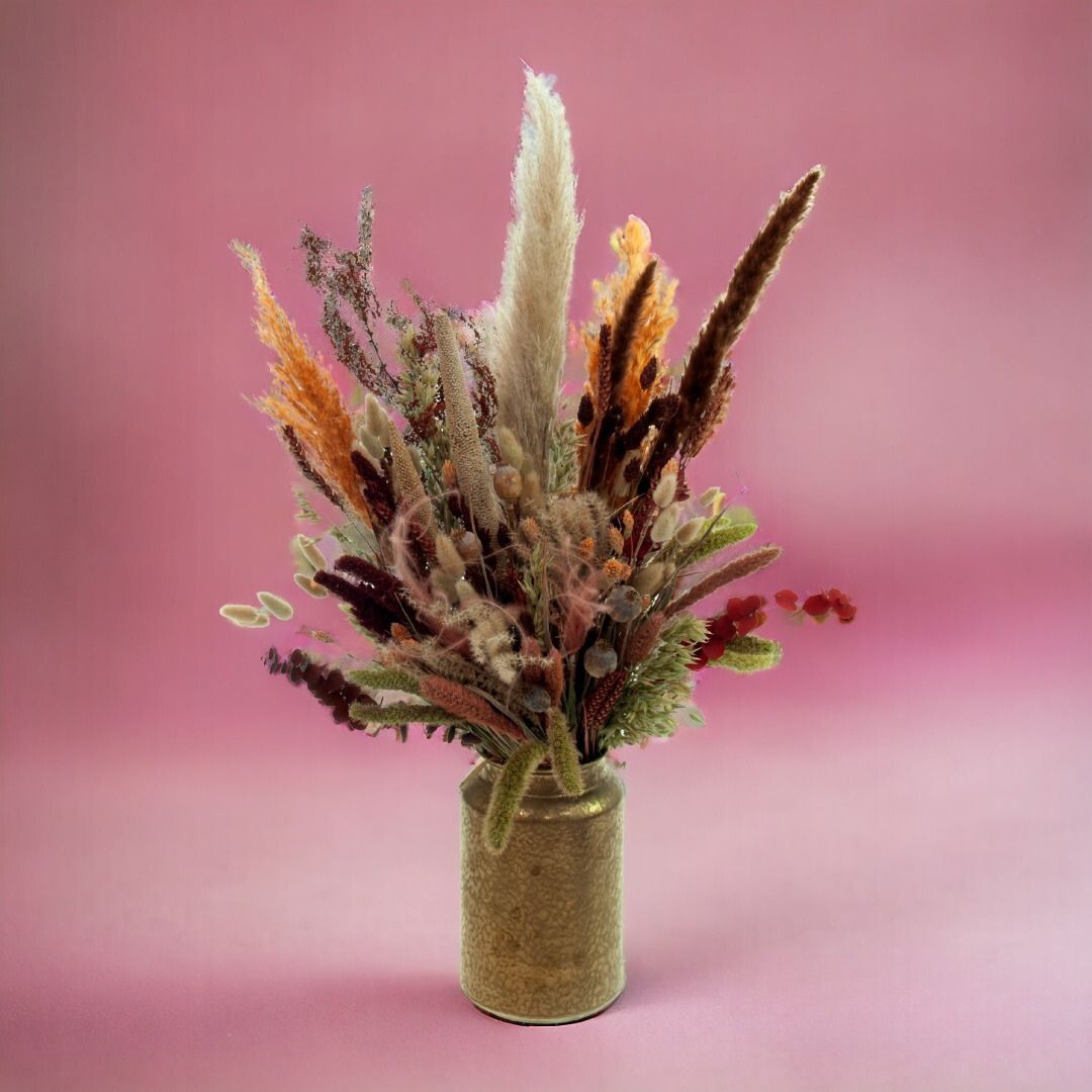 Droogbloemen boeket Lochem, handgeplukte droogbloemen. Biologisch gekweekt