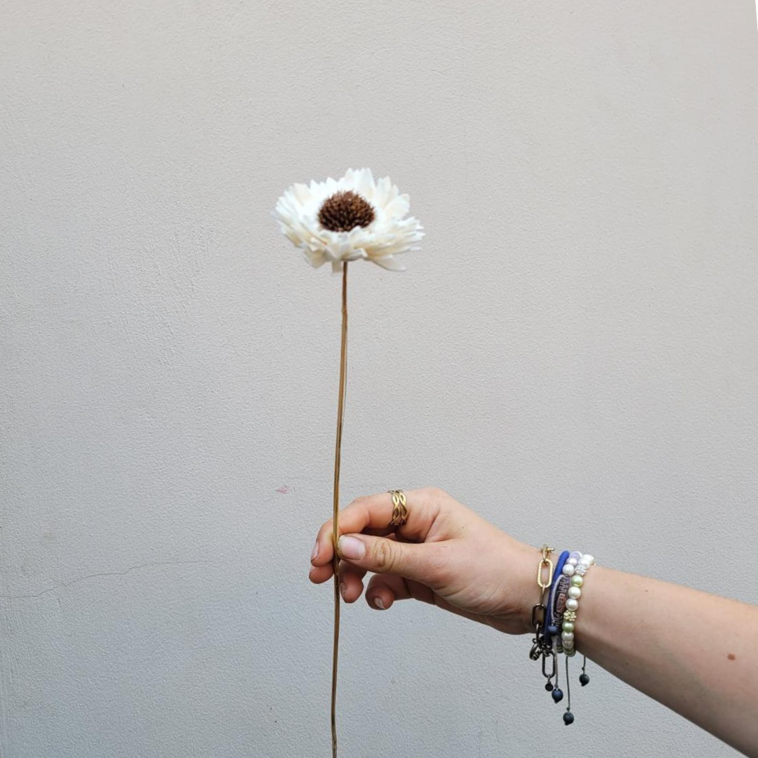 Handegemaakte Bloem - Daisy White