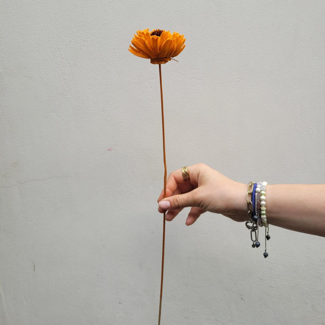 Handegemaakte Bloem - Daisy Orange