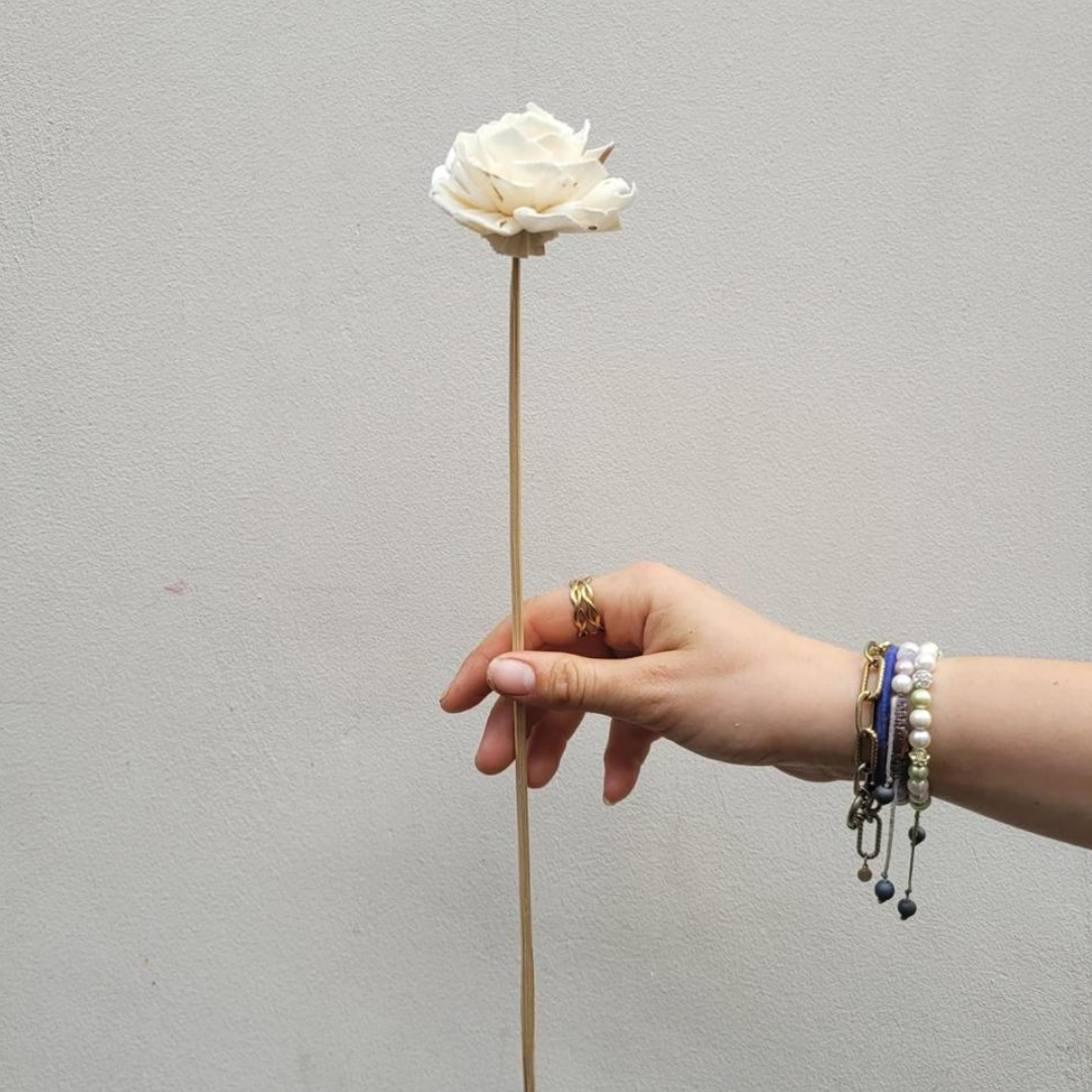 Handemaakte Bloem - Sola Rose White