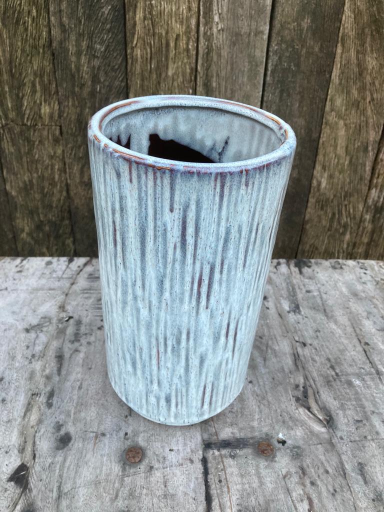 Medan cilinder vaas White