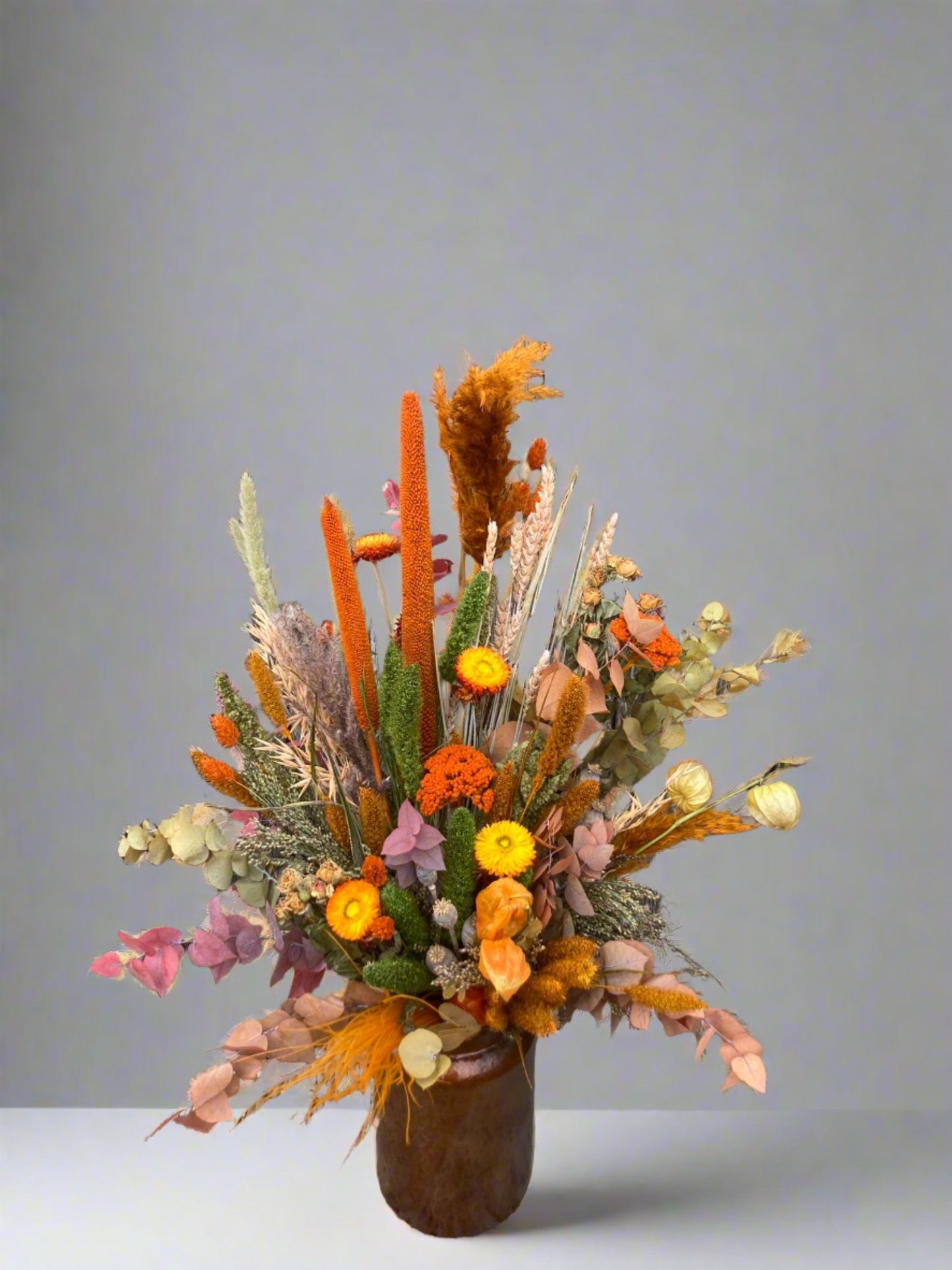droogbloemen boeket met prachtige herfstkleurern