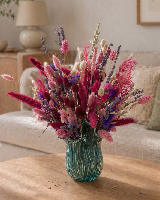 Droogbloemen Boeket - Assen - incl. vaas