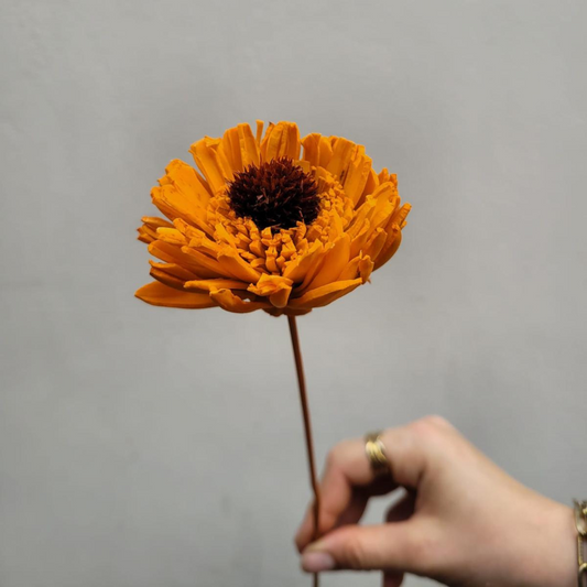 Handegemaakte Bloem - Daisy Orange